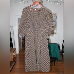 Plaid V-Neck Dress